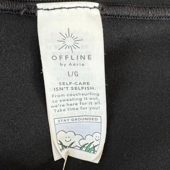 Aerie OffLine Black Real Me Maggie Ruffle Tennis Dress w/ Built in Shorts Large - Picture 10 of 13